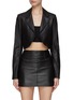 Main View - Click To Enlarge - RTA - ‘KALEO’ BRAIDED TRIM CROPPED LEATHER JACKET