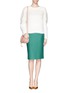 Figure View - Click To Enlarge - ST. JOHN - Gilded knit pencil skirt