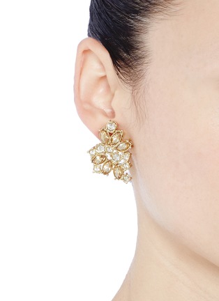 Figure View - Click To Enlarge - ST. JOHN - 'Night Bloom' crystal laurel earrings