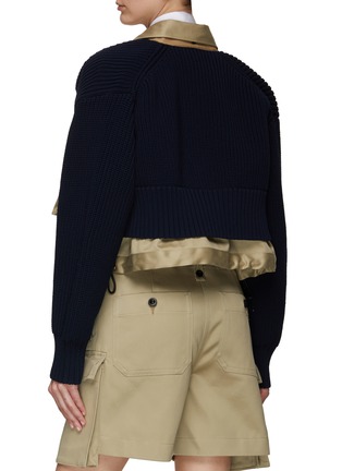 Back View - Click To Enlarge - SACAI - Flap Pocket Chunky Knit Sleeve Jacket