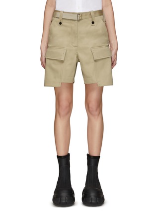 Main View - Click To Enlarge - SACAI - Belted Protruding Pocket Cargo Shorts