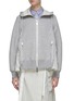 Main View - Click To Enlarge - SACAI - ‘Sponge Sweat’ Drawstring Hood Front Zip Jacket