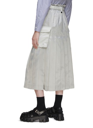Back View - Click To Enlarge - SACAI - Belted Pleat Detail Twill Midi Skirt