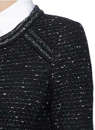 Detail View - Click To Enlarge - ST. JOHN - Lurex trim tweed coat