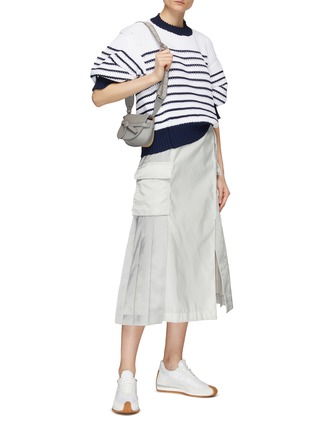 Figure View - Click To Enlarge - SACAI - Puff Sleeve Striped Knit Sweater