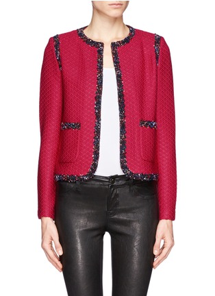Main View - Click To Enlarge - ST. JOHN - Crossed throw wool knit blazer