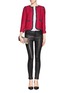 Figure View - Click To Enlarge - ST. JOHN - Crossed throw wool knit blazer