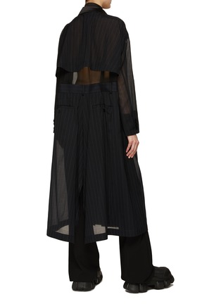 Back View - Click To Enlarge - SACAI - Sheer Pinstripe Long Coat