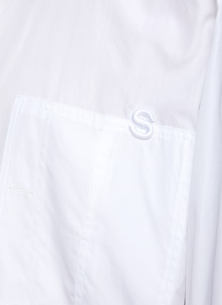  - SACAI - ‘Thomas Mason’ Oversize Logo Embroidered Poplin Cotton Shirt