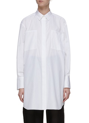 SACAI | 'Thomas Mason' Oversize Logo Embroidered Poplin Cotton