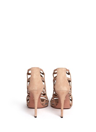 Back View - Click To Enlarge - AQUAZZURA - X Olivia Palermo suede gladiator sandals