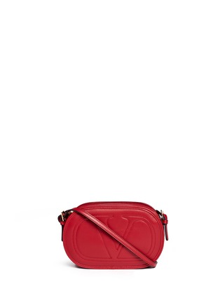 Main View - Click To Enlarge - VALENTINO GARAVANI - Logo leather crossbody bag