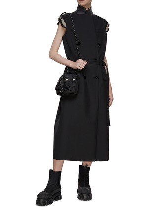 Figure View - Click To Enlarge - SACAI - Belted Double Breasted Sleeveless Long Vest