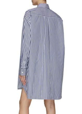 Back View - Click To Enlarge - SACAI - Convertible Striped Button Up Shirt Dress