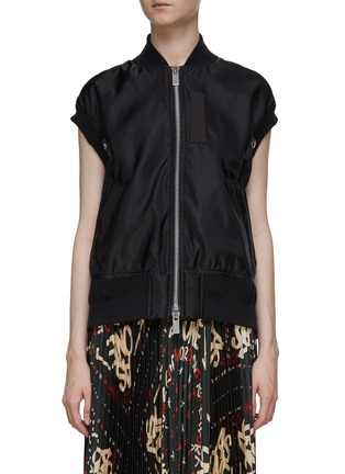 Main View - Click To Enlarge - SACAI - MA-1 Nylon Panel Front Zip Utility Vest