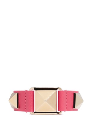 Main View - Click To Enlarge - VALENTINO GARAVANI - 'Rockstud' macro leather bracelet