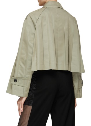 Back View - Click To Enlarge - SACAI - Pleated Cropped Trench Jacket