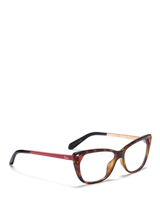 Figure View - Click To Enlarge - DIOR - Cut-out corner cat eye optical glasses