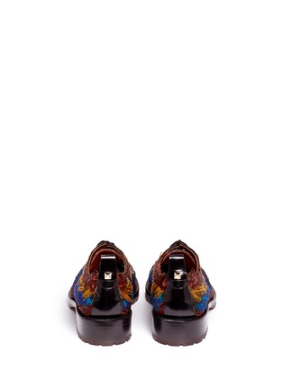 Back View - Click To Enlarge - VALENTINO GARAVANI - Feather leather Derbies