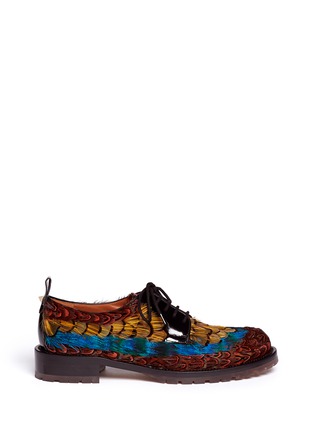 Main View - Click To Enlarge - VALENTINO GARAVANI - Feather leather Derbies