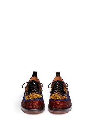 Figure View - Click To Enlarge - VALENTINO GARAVANI - Feather leather Derbies