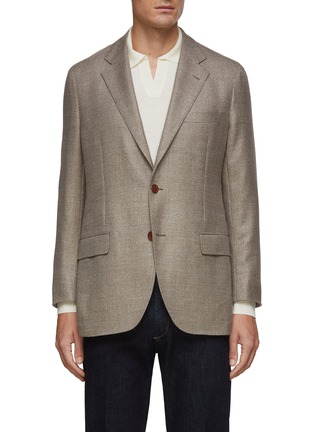Main View - Click To Enlarge - TOMORROWLAND - SINGLE BREASTED NOTCH LAPEL WOOL BLEND BLAZER
