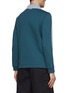 Back View - Click To Enlarge - SOUTHCAPE - LONG SLEEVE COLOR CONTRAST HALF ZIP COLLAR TRIANGLE LOGO DOUBLE WEAVE POLO SHIRT