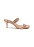 Main View - Click To Enlarge - PEDRO GARCIA  - ‘CATALEYA’ ROUND TOE DOUBLE PADDED CRYSTAL BAND SATIN SANDALS