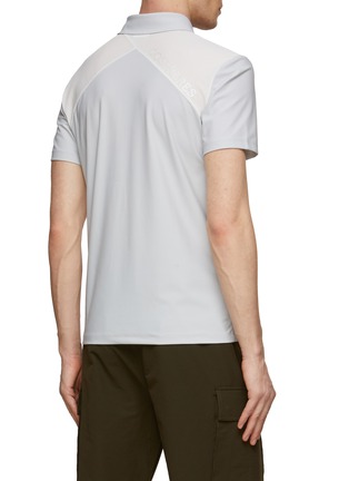 Back View - Click To Enlarge - GOSPHERES - LOGO PRINT SHORT SLEEVE POLO SHIRT