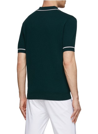 Back View - Click To Enlarge - GOSPHERES - OPEN COLLAR POLO KNIT SWEATER