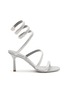 Main View - Click To Enlarge - RENÉ CAOVILLA - ‘Cleo’ 80 Thick Strass Embellished Strap Satin Heeled Sandals