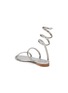  - RENÉ CAOVILLA - ‘Cleo’ Gun Metal Coil Anklet Nappa Leather Flat Sandals