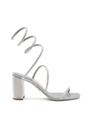 ‘Cleo’ 80 Strass Embellished Satin Heeled Sandals