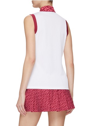 Back View - Click To Enlarge - J.LINDEBERG - ‘LALE’ LOGO PRINT TRIM SLEEVELESS GOLF TOP