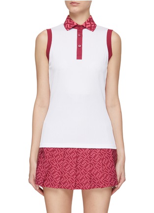 Main View - Click To Enlarge - J.LINDEBERG - ‘LALE’ LOGO PRINT TRIM SLEEVELESS GOLF TOP