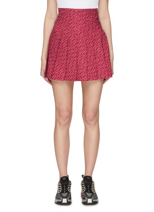 Main View - Click To Enlarge - J.LINDEBERG - ‘ADINA’ ALLOVER LOGO PRINT PLEATED GOLF SKIRT