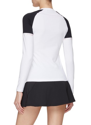 Back View - Click To Enlarge - J.LINDEBERG - ‘SIANNA’ LOGO APPLIQUÉ CREWNECK LONG SLEEVE TOP