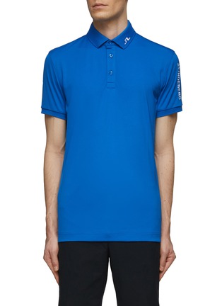 Main View - Click To Enlarge - J.LINDEBERG - ‘TOUR’ SHORT SLEEVE BUTTON FRONT EMBROIDERY TECH POLO SHIRT
