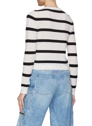 Back View - Click To Enlarge - ALICE & OLIVIA - ‘Luna’ Striped Cashmere Blend Knit Crewneck Sweater