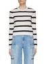Main View - Click To Enlarge - ALICE & OLIVIA - ‘Luna’ Striped Cashmere Blend Knit Crewneck Sweater