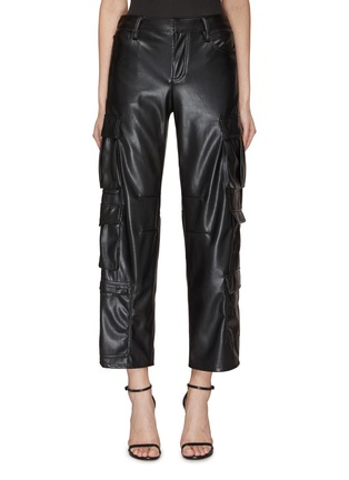 Main View - Click To Enlarge - ALICE & OLIVIA - ‘Luis’ Vegan Leather Cropped Cargo Pants