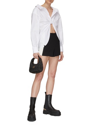 Figure View - Click To Enlarge - ALICE + OLIVIA - ‘Donald’ Contrasting Side Panel High Waist Shorts