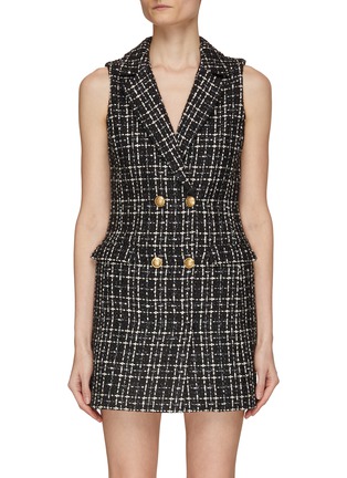Main View - Click To Enlarge - ALICE + OLIVIA - ‘Jordy’ Tweed Double Breasted Tuxedo Dress