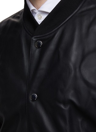 Detail View - Click To Enlarge - PAUL & SHARK - ‘Aqualeather’ Leather Baseball Jacket