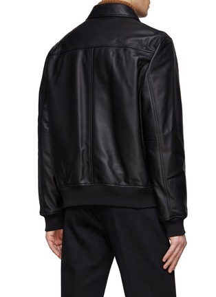 Back View - Click To Enlarge - PAUL & SHARK - ‘Aqualeather’ Leather Zip Up Shirt Jacket
