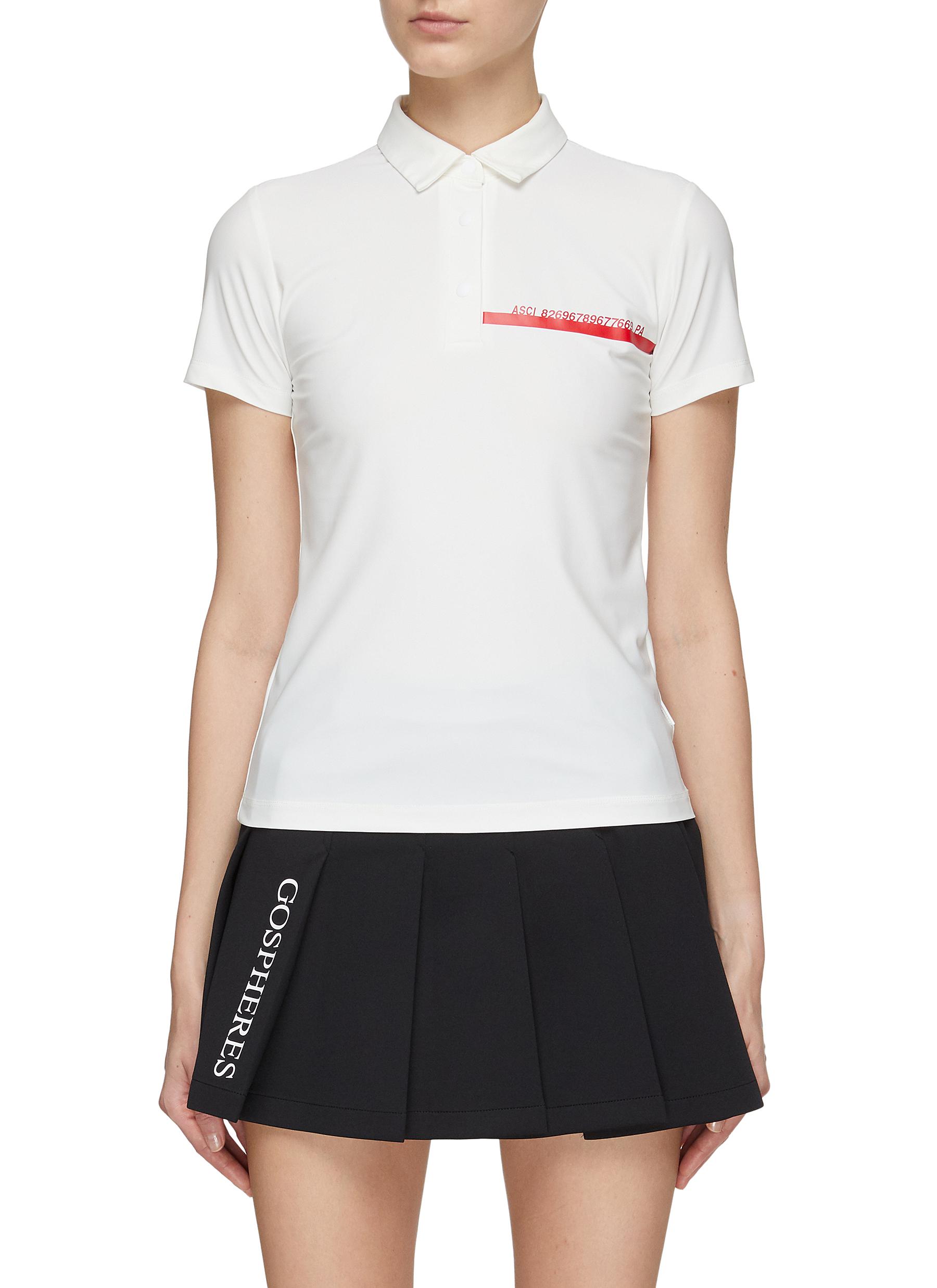 Gospheres Contrast Logo Polo T-shirt In White