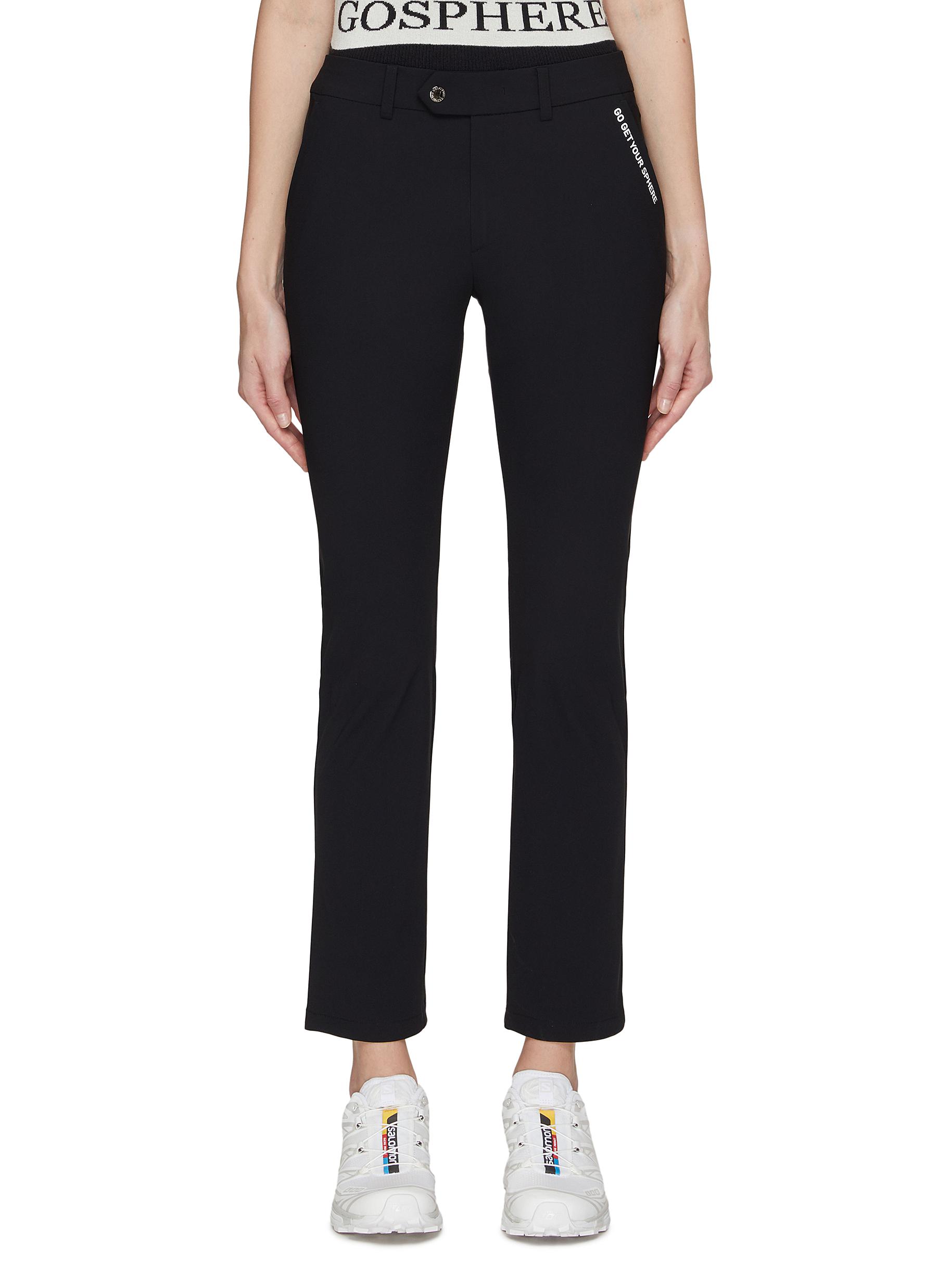 Gospheres Basic Cropped Leg Performance Pants In Black