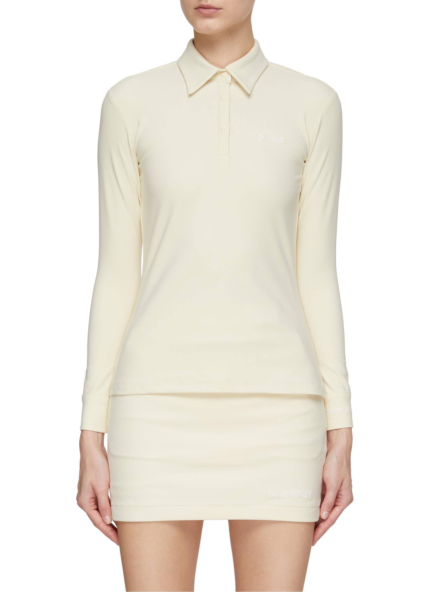 Gospheres Long Sleeve Polo T Shirt In Neutral