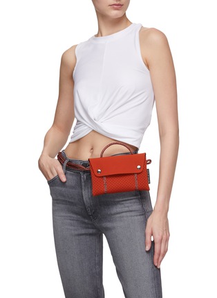 Front View - Click To Enlarge - STATE OF ESCAPE - ‘Compass’ Neoprene Flapped Belt Bag