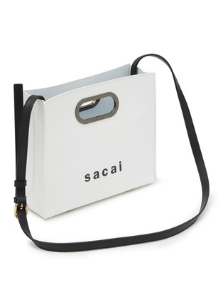 Detail View - Click To Enlarge - SACAI - Small 'Shopper' Logo Leather Tote Bag